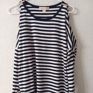 New Michael Kors Women's Cold-Shoulder Striped Top size Medium
